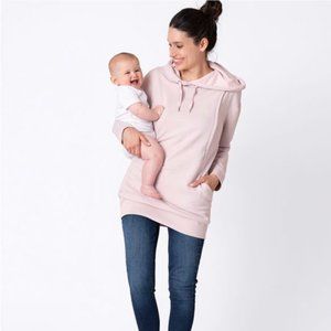 Seraphine Blush Pink Maternity & Nursing Hoodie XS